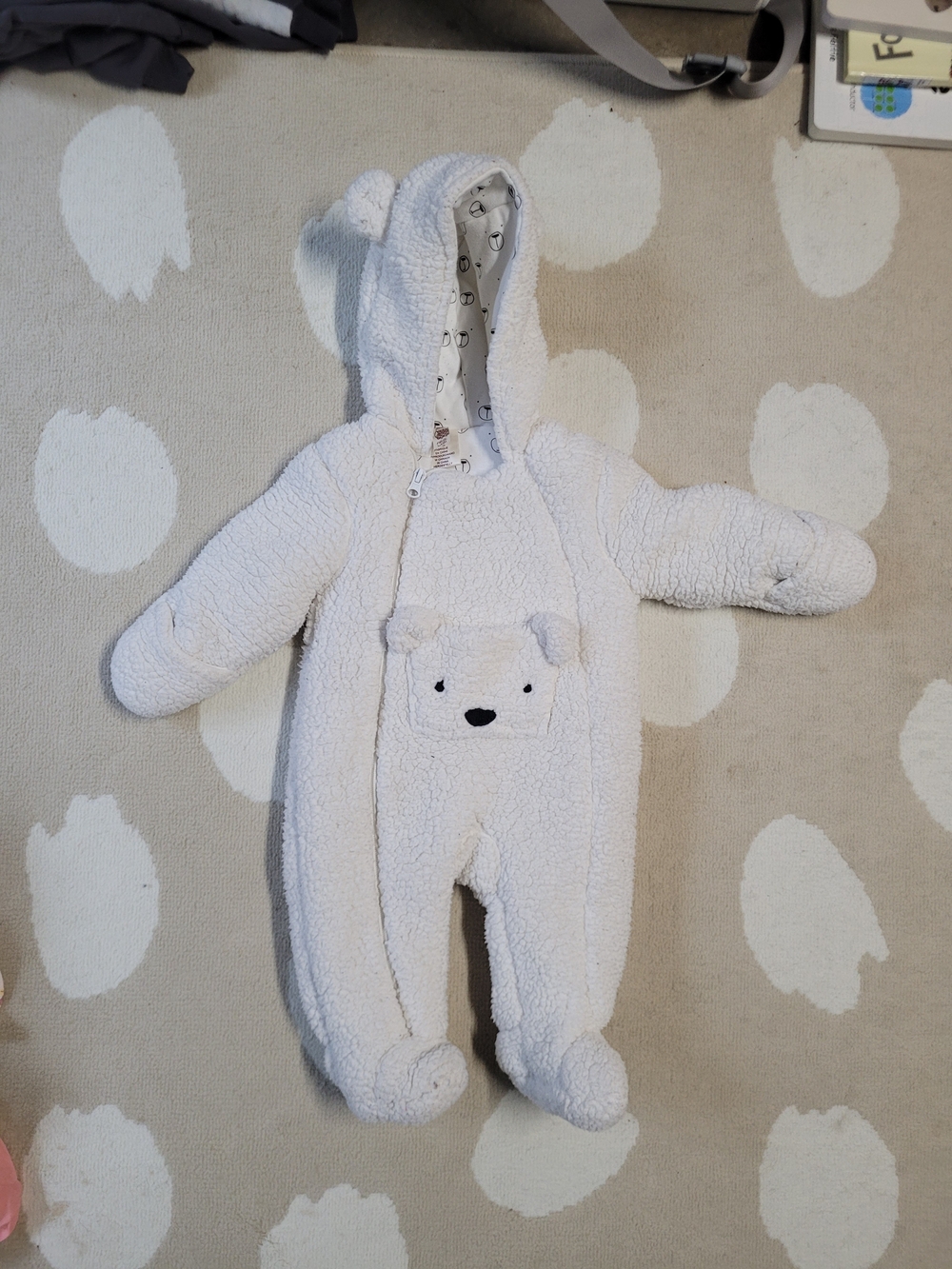Baby (6-9M) Sherpa Bear One-Piece Romper